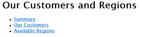 DTM Query Reporter: table of content